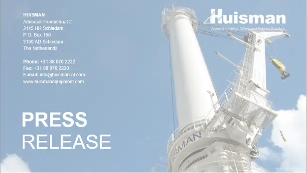 Huisman contracts 800MT Offshore Installation crane for penta ocean’s self elevating platform
