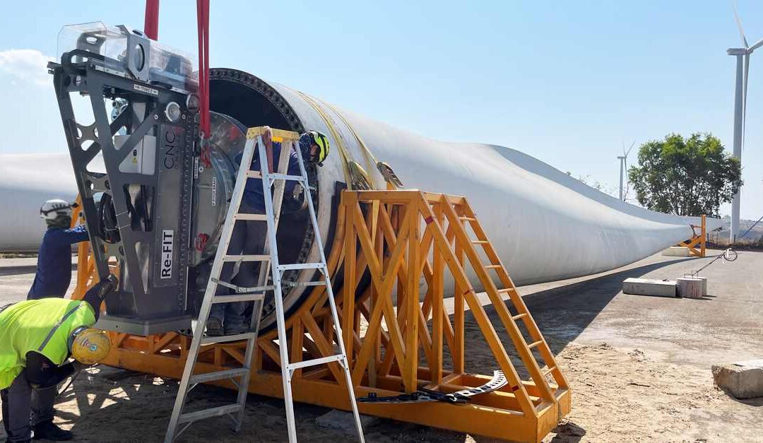First wind park applies We4Ce and CNC Onsite new technology for blade root remanufacturing